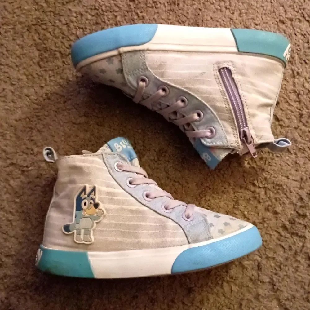 Ground Up Bluey Canvas High Top Sneakers Toddlers Size 12 PRE-OWNED